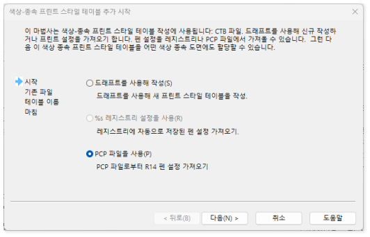 프린트 스타일 테이블 추가 