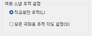 2. 직교로만 추적(L) option