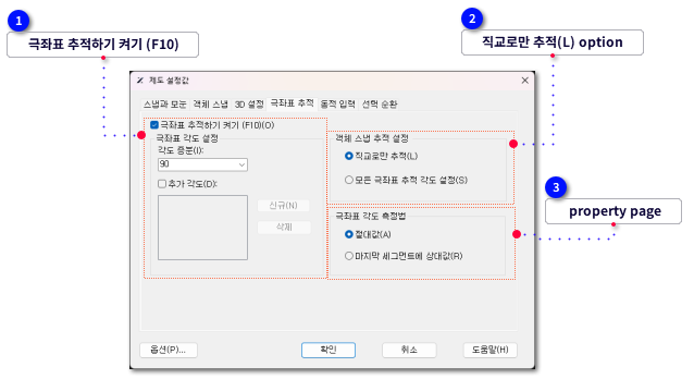 제도 설정값-극좌표 추적