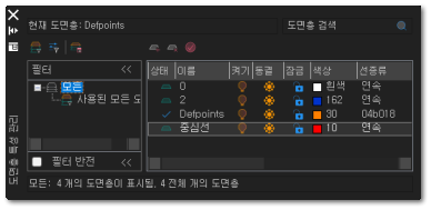 a) 도면층 특성 관리